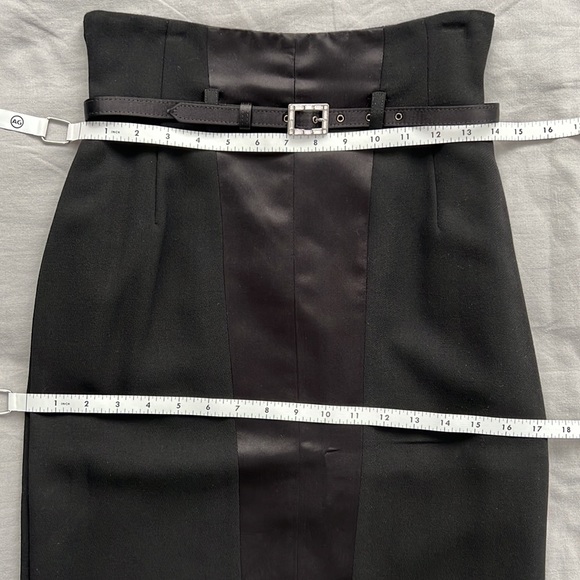 Blumarine Silk & Satin High Waist Elegant Evening Midi Skirt & Belt Womens 6 M - Picture 7 of 16